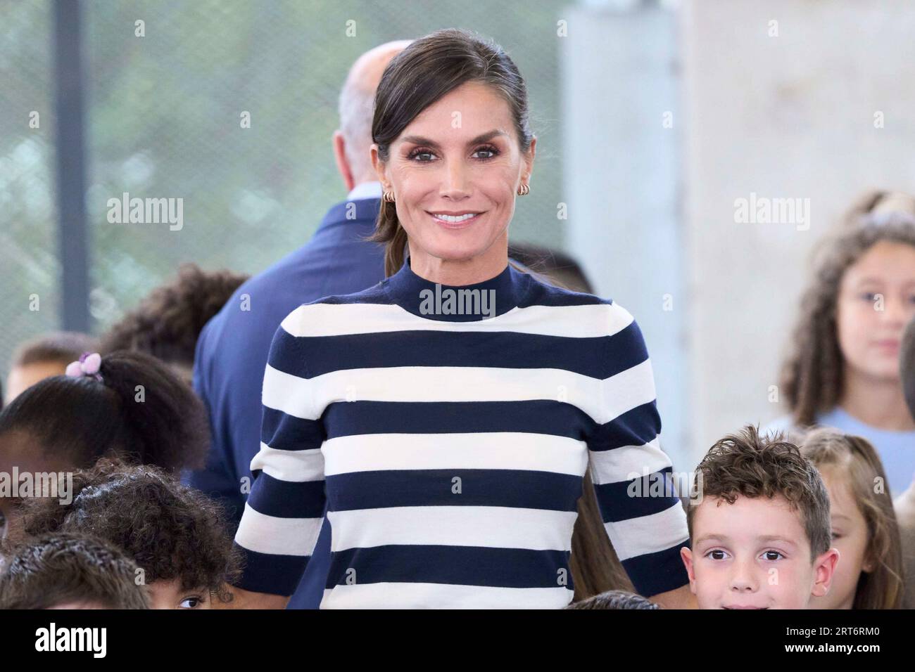 Queen Letizia of Spain attends the Opening of the School Year 2023/2024 at  CEIP do Camino Ingles on September 11, 2023 in Sigueiro/Orosos, Spain Stock  Photo - Alamy