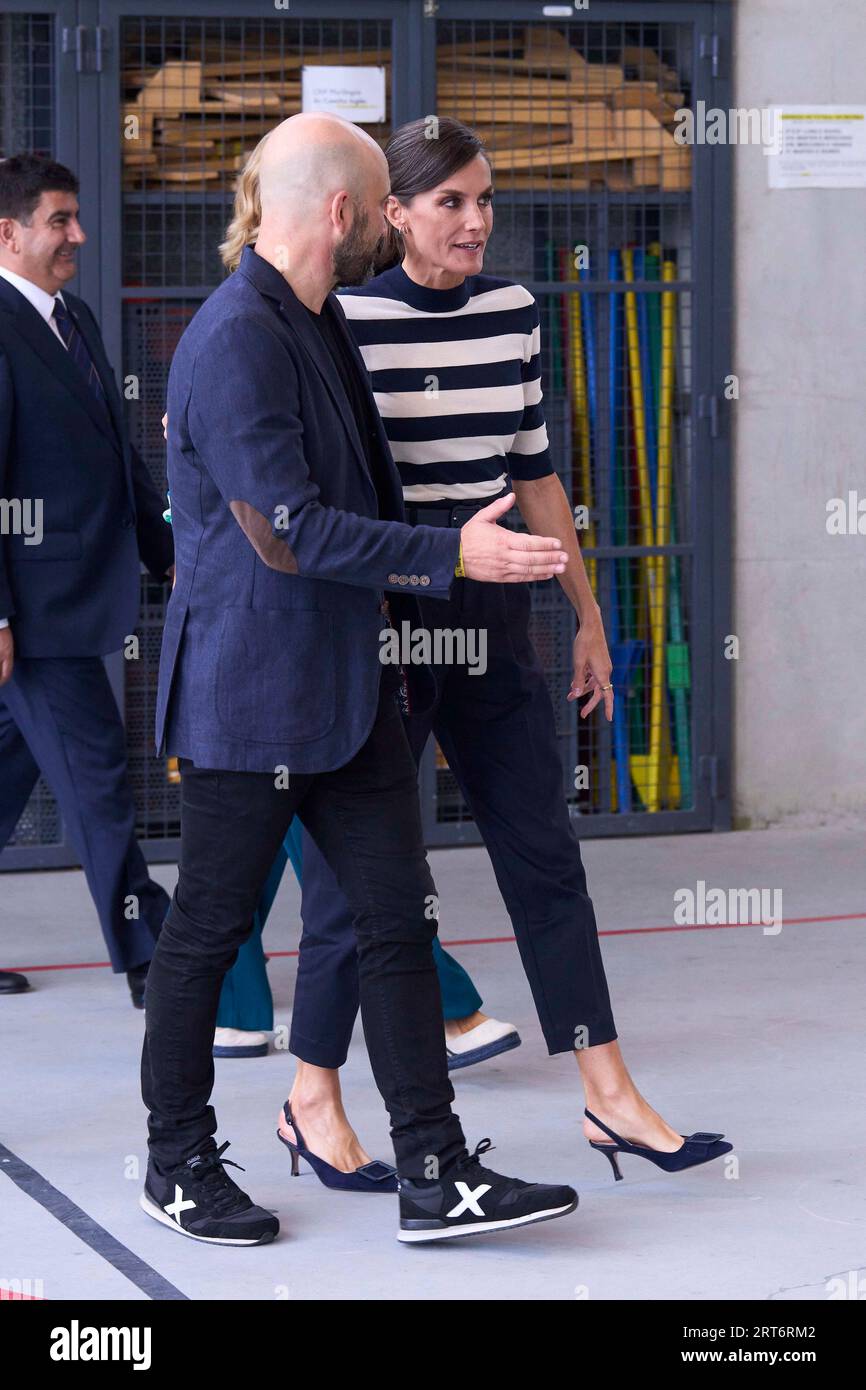 Queen Letizia of Spain attends the Opening of the School Year 2023/2024 at  CEIP do Camino Ingles on September 11, 2023 in Sigueiro/Orosos, Spain  Credit: agefotostock /Alamy Live News Stock Photo - Alamy