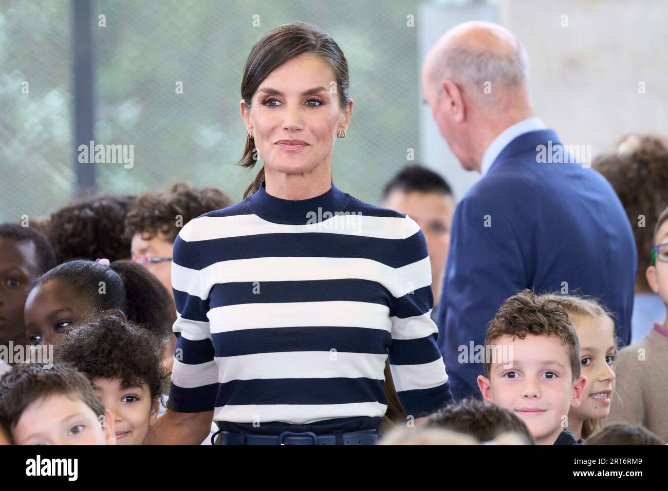 Queen Letizia of Spain attends the Opening of the School Year 2023/2024 at  CEIP do Camino Ingles on September 11, 2023 in Sigueiro/Orosos, Spain Stock  Photo - Alamy