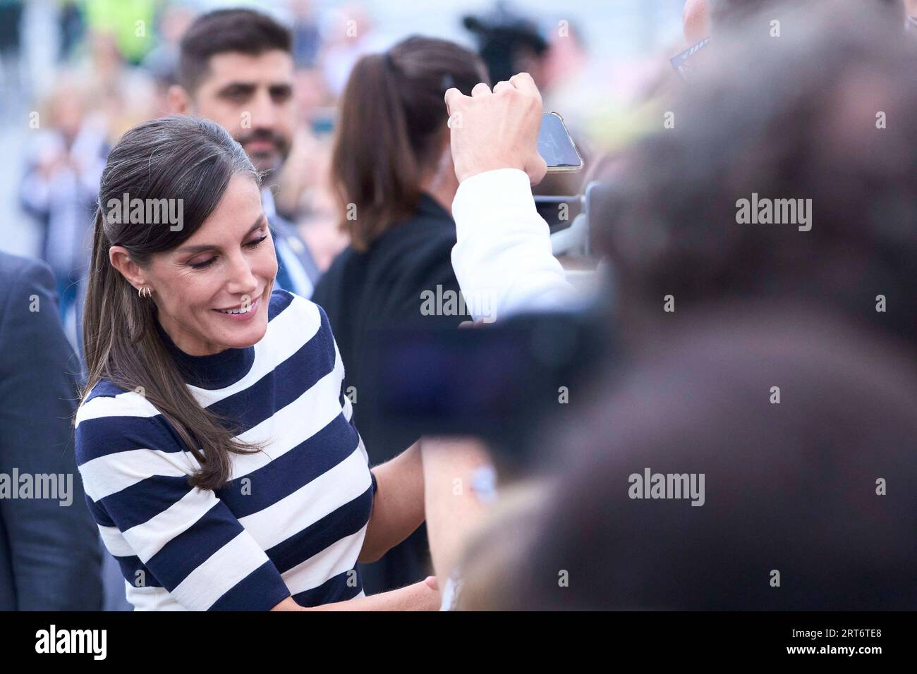 Queen Letizia of Spain attends the Opening of the School Year 2023/2024 at  CEIP do Camino Ingles on September 11, 2023 in Sigueiro/Orosos, Spain  Credit: agefotostock /Alamy Live News Stock Photo - Alamy