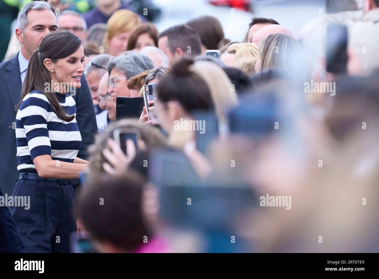 Queen Letizia of Spain attends the Opening of the School Year 2023/2024 at  CEIP do Camino Ingles on September 11, 2023 in Sigueiro/Orosos, Spain Stock  Photo - Alamy