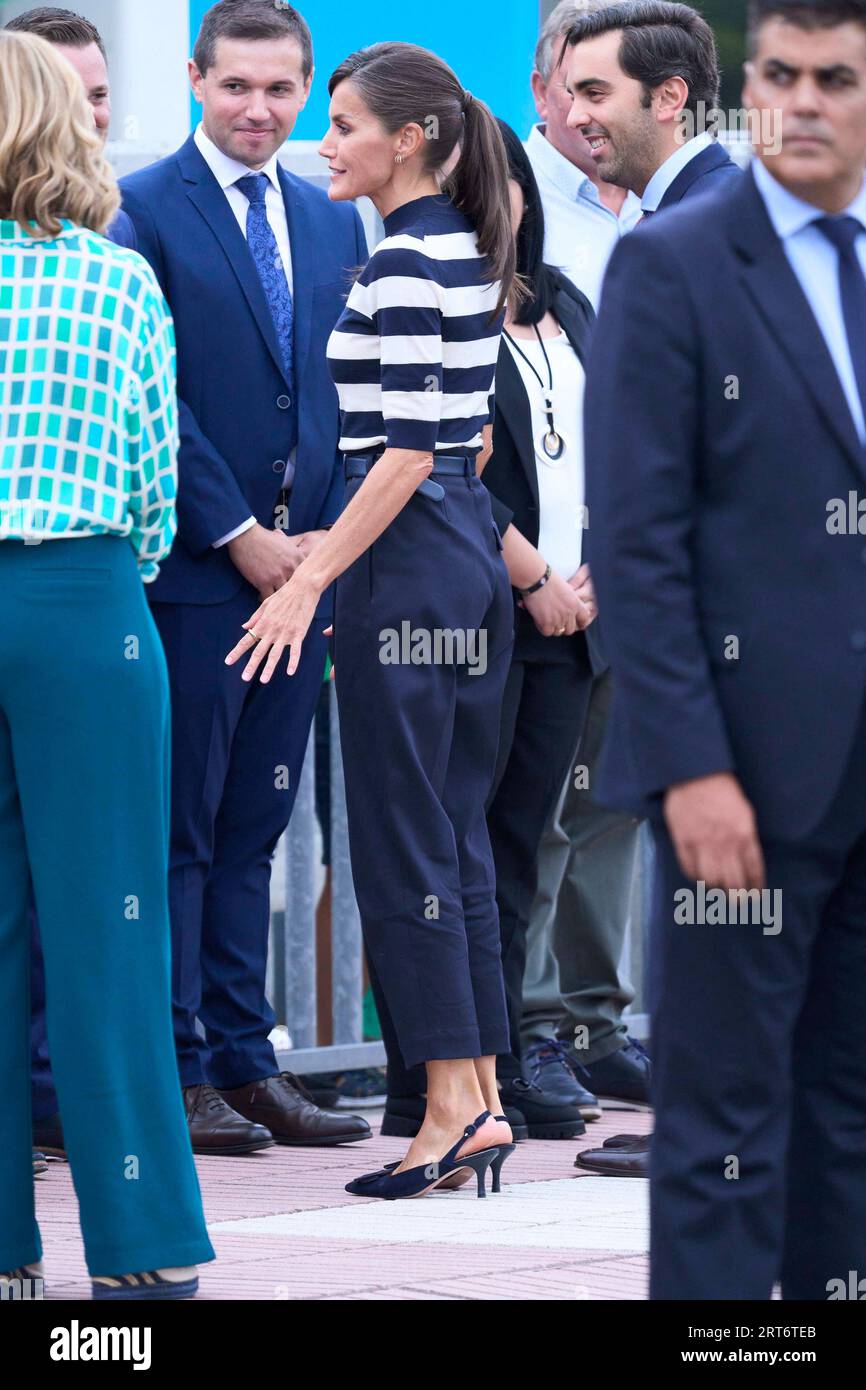 Queen Letizia of Spain attends the Opening of the School Year 2023/2024 at  CEIP do Camino Ingles on September 11, 2023 in Sigueiro/Orosos, Spain  Credit: agefotostock /Alamy Live News Stock Photo - Alamy