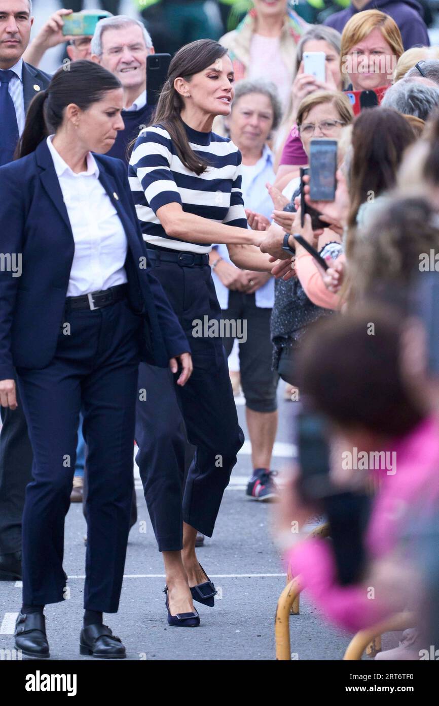 Queen Letizia of Spain attends the Opening of the School Year 2023/2024 at  CEIP do Camino Ingles on September 11, 2023 in Sigueiro/Orosos, Spain Stock  Photo - Alamy