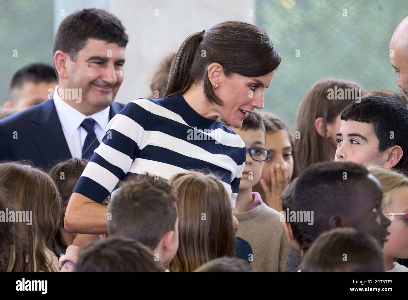 Queen Letizia of Spain attends the Opening of the School Year 2023/2024 at  CEIP do Camino Ingles on September 11, 2023 in Sigueiro/Orosos, Spain Stock  Photo - Alamy