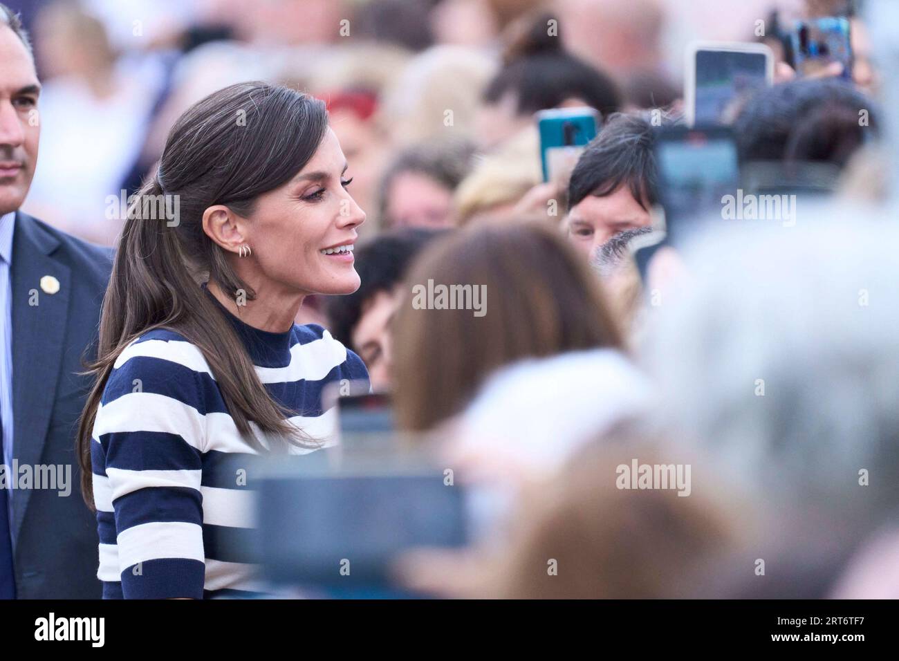 Queen Letizia of Spain attends the Opening of the School Year 2023/2024 at  CEIP do Camino Ingles on September 11, 2023 in Sigueiro/Orosos, Spain  Credit: agefotostock /Alamy Live News Stock Photo - Alamy