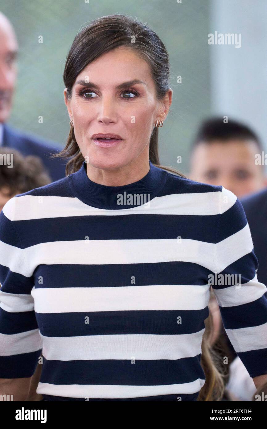 Queen Letizia of Spain attends the Opening of the School Year 2023/2024 at  CEIP do Camino Ingles on September 11, 2023 in Sigueiro/Orosos, Spain  Credit: agefotostock /Alamy Live News Stock Photo - Alamy