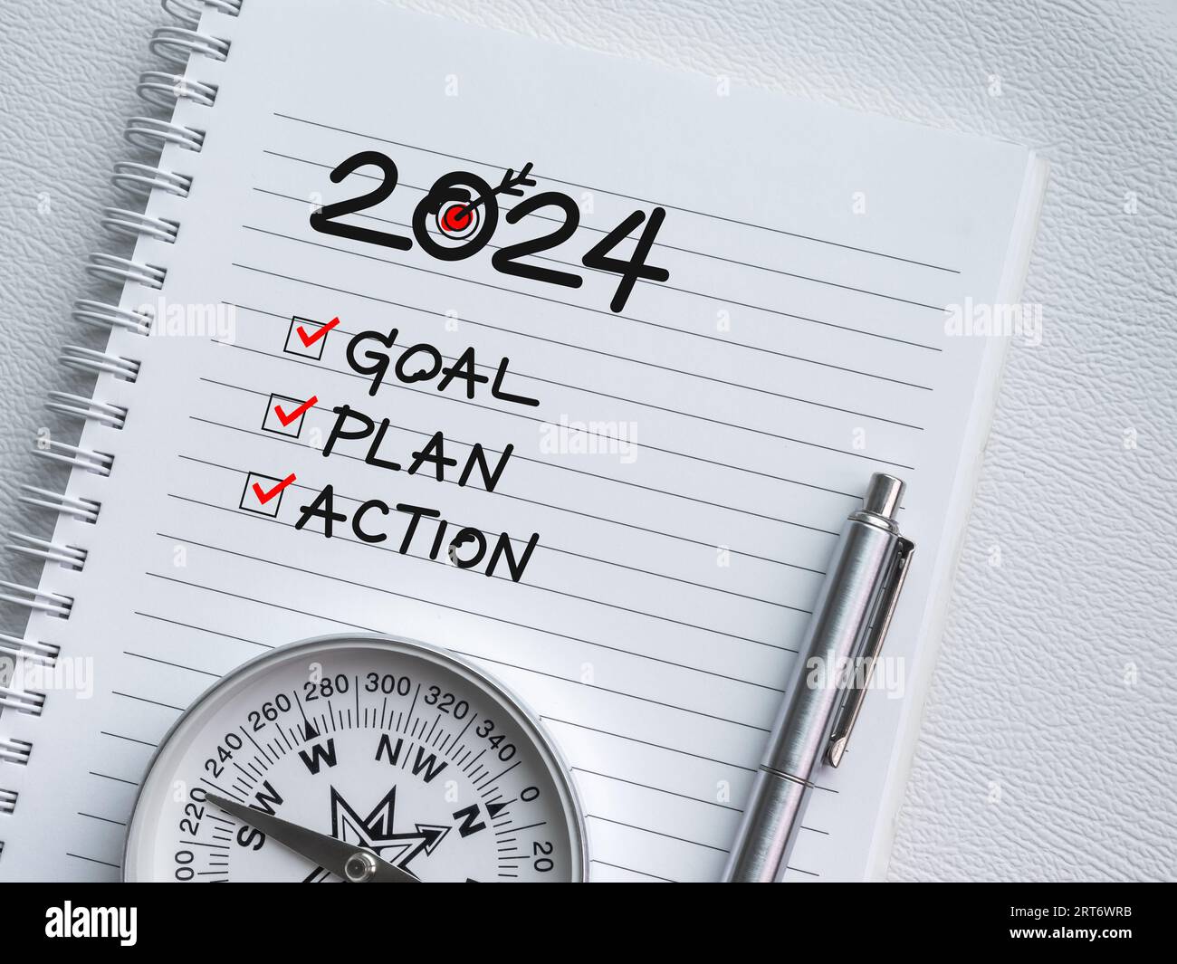 Goals, action and plan, resolution concept in new year 2025. Words