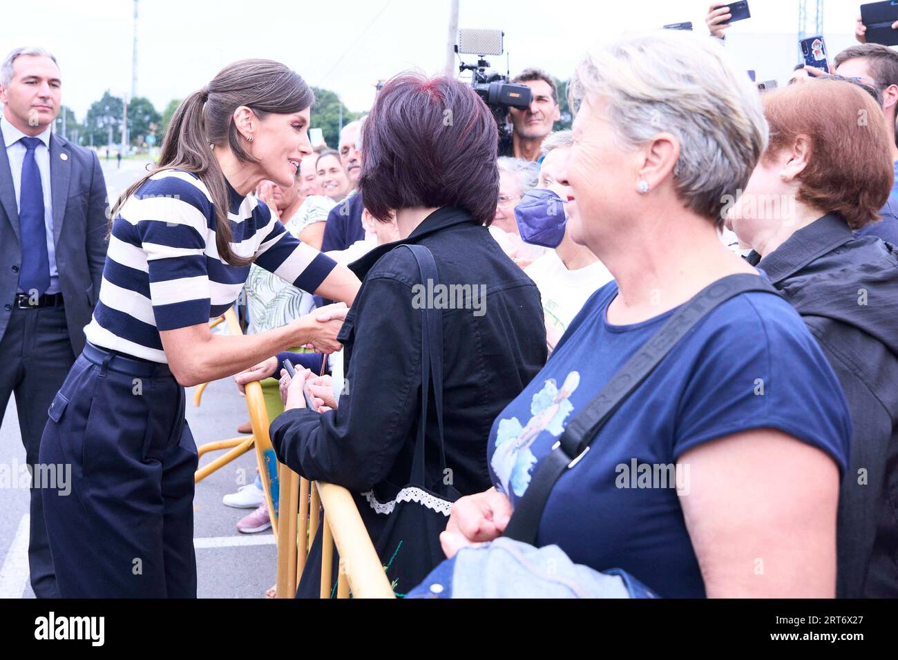 Queen Letizia of Spain attends the Opening of the School Year 2023/2024 at  CEIP do Camino Ingles on September 11, 2023 in Sigueiro/Orosos, Spain Stock  Photo - Alamy