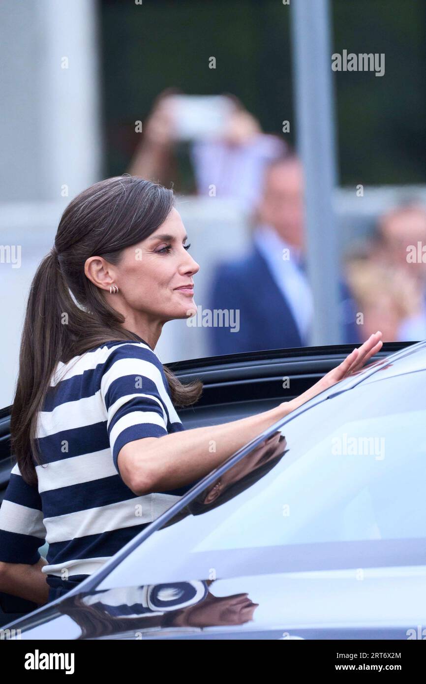 Queen Letizia of Spain attends the Opening of the School Year 2023/2024 at  CEIP do Camino Ingles on September 11, 2023 in Sigueiro/Orosos, Spain  Credit: agefotostock /Alamy Live News Stock Photo - Alamy