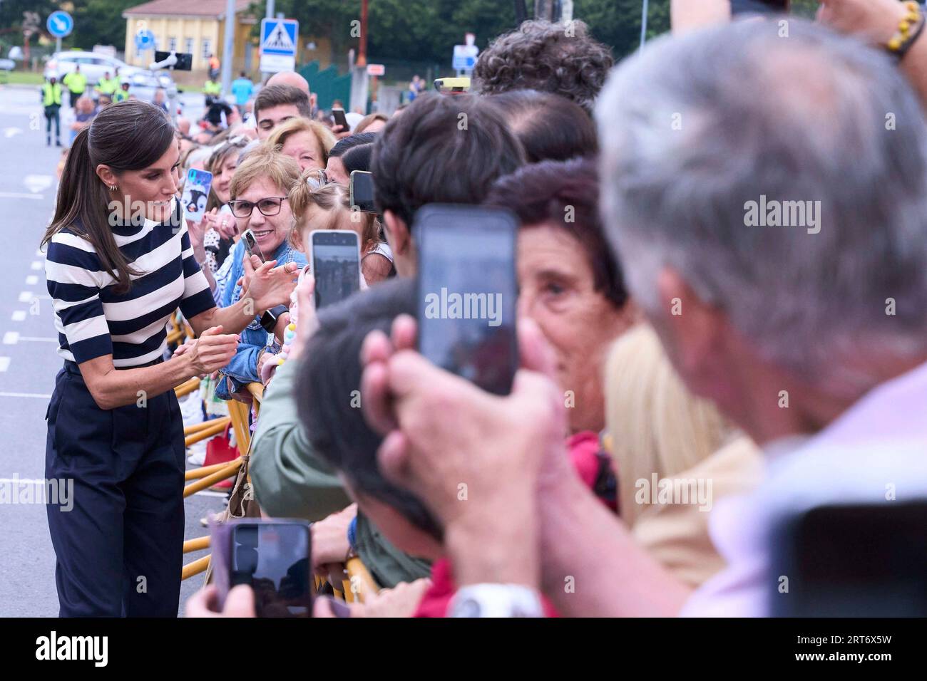 Queen Letizia of Spain attends the Opening of the School Year 2023/2024 at  CEIP do Camino Ingles on September 11, 2023 in Sigueiro/Orosos, Spain  Credit: agefotostock /Alamy Live News Stock Photo - Alamy