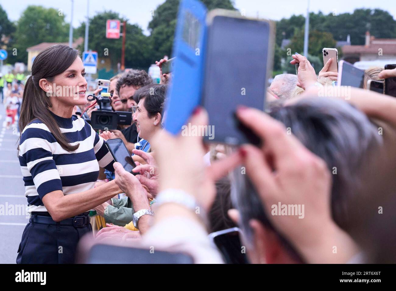 Queen Letizia of Spain attends the Opening of the School Year 2023/2024 at  CEIP do Camino Ingles on September 11, 2023 in Sigueiro/Orosos, Spain  Credit: agefotostock /Alamy Live News Stock Photo - Alamy