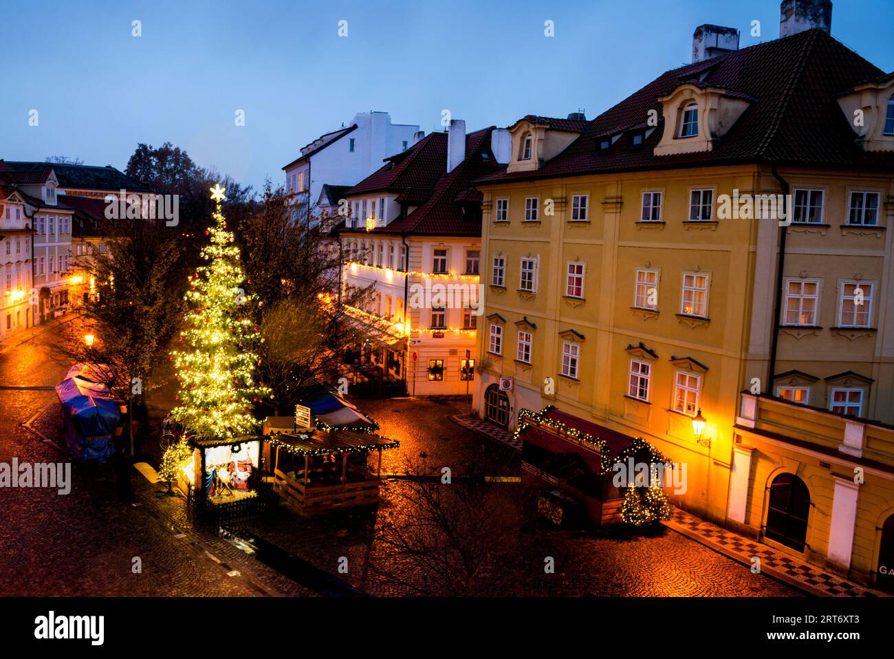 Na Kampa Square, Kampa Island, Prague Czech Republic. Stock Photo