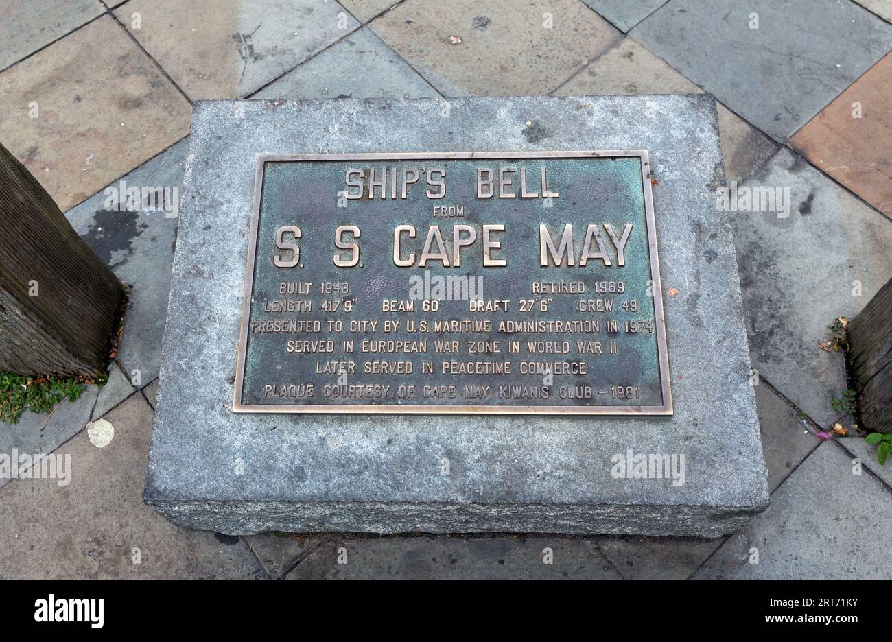 SS Cape May Bell Sign Cape May New Jersey USA Stock Photo