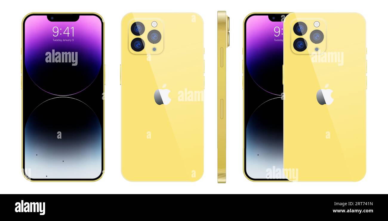 New iPhone 15 Deep pink color by Apple Inc. Mock-up screen iphone