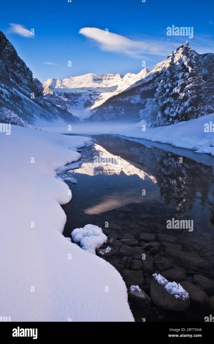 Lake Louise in winter, Banff National Park, Alberta, Canada Stock Photo ...