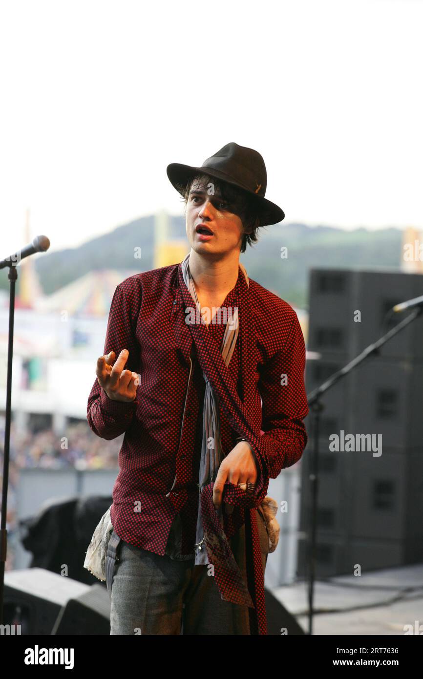 Babyshambles performing at Glastonbury Festival 2007 Stock Photo