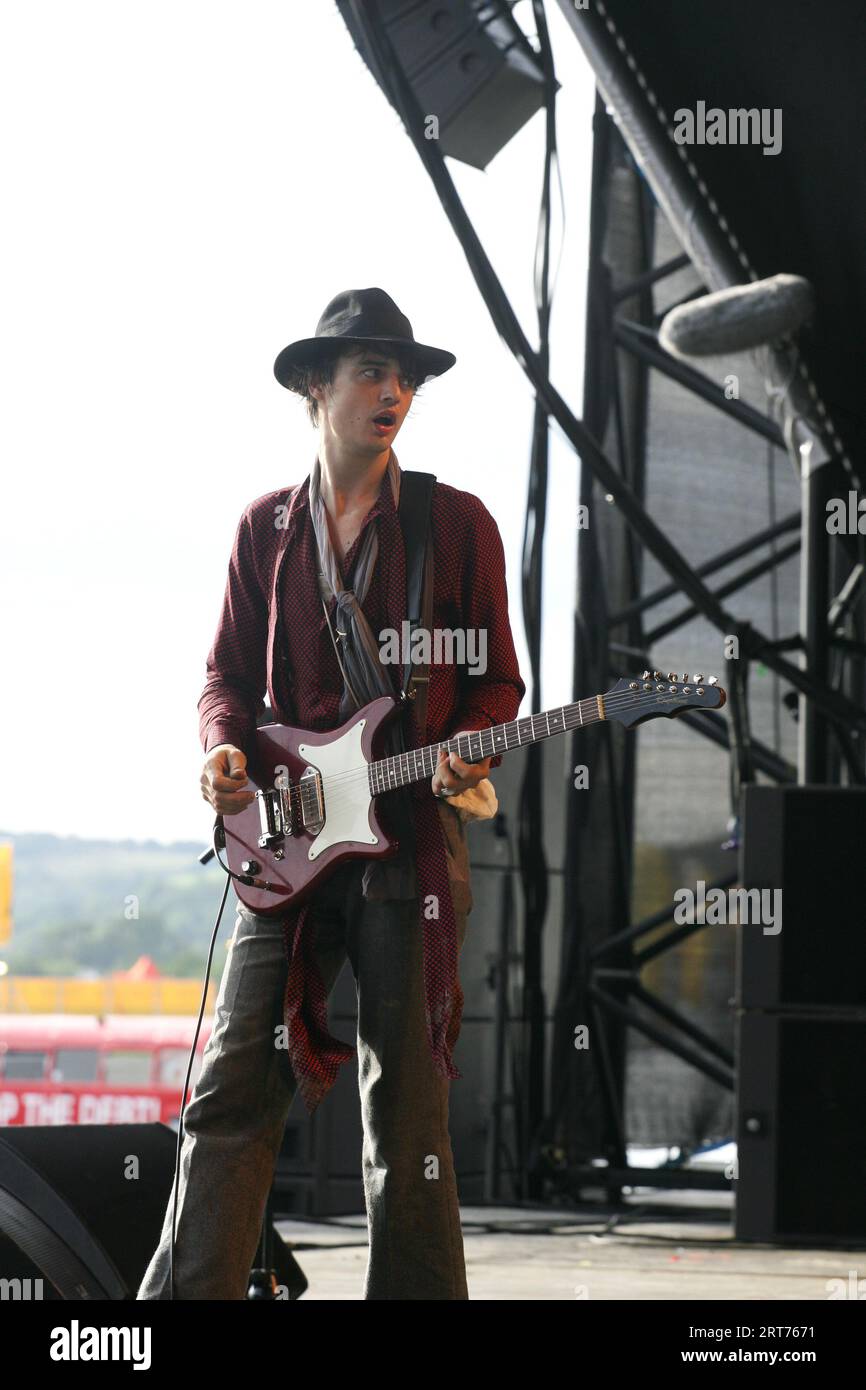 Babyshambles performing at Glastonbury Festival 2007 Stock Photo