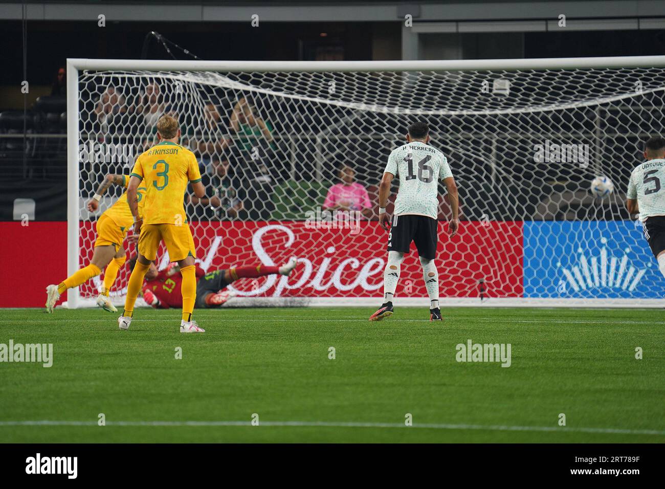 Arlington, Texas, United States: Hector Herrera (MX) watches the goal of Martin Boyle (AU) during the international soccer game between Mexico and Australia played at AT&T Stadium on Saturday September 9, 2023.  (Photo by Javier Vicencio / Eyepix Group/Sipa USA) Stock Photo