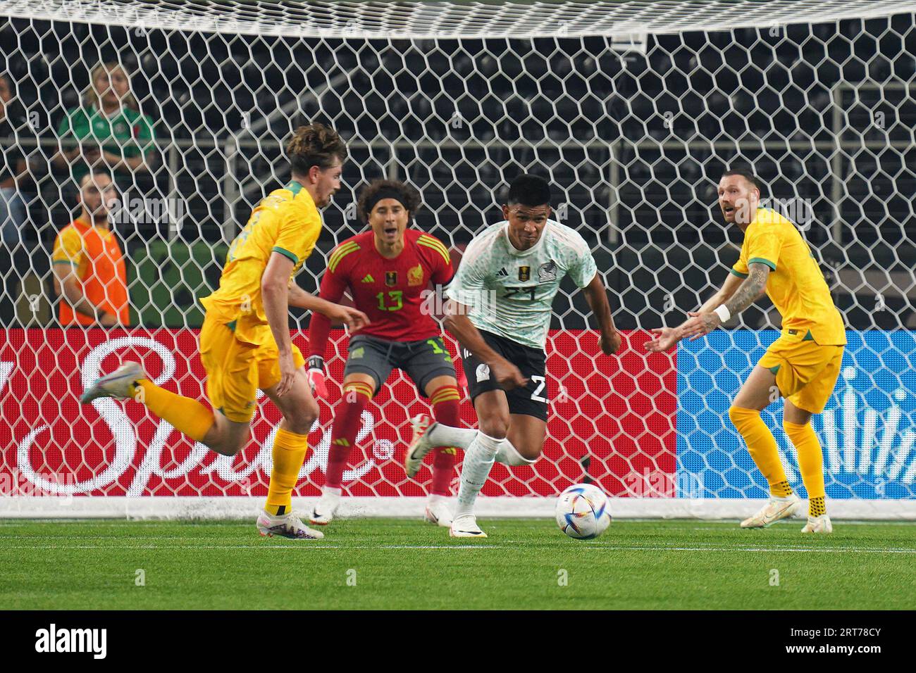 Arlington, Texas, United States: Jesus Gallardo (MX) in action during the international soccer game between Mexico and Australia played at AT&T Stadium on Saturday September 9, 2023.  (Photo by Javier Vicencio / Eyepix Group/Sipa USA) Stock Photo