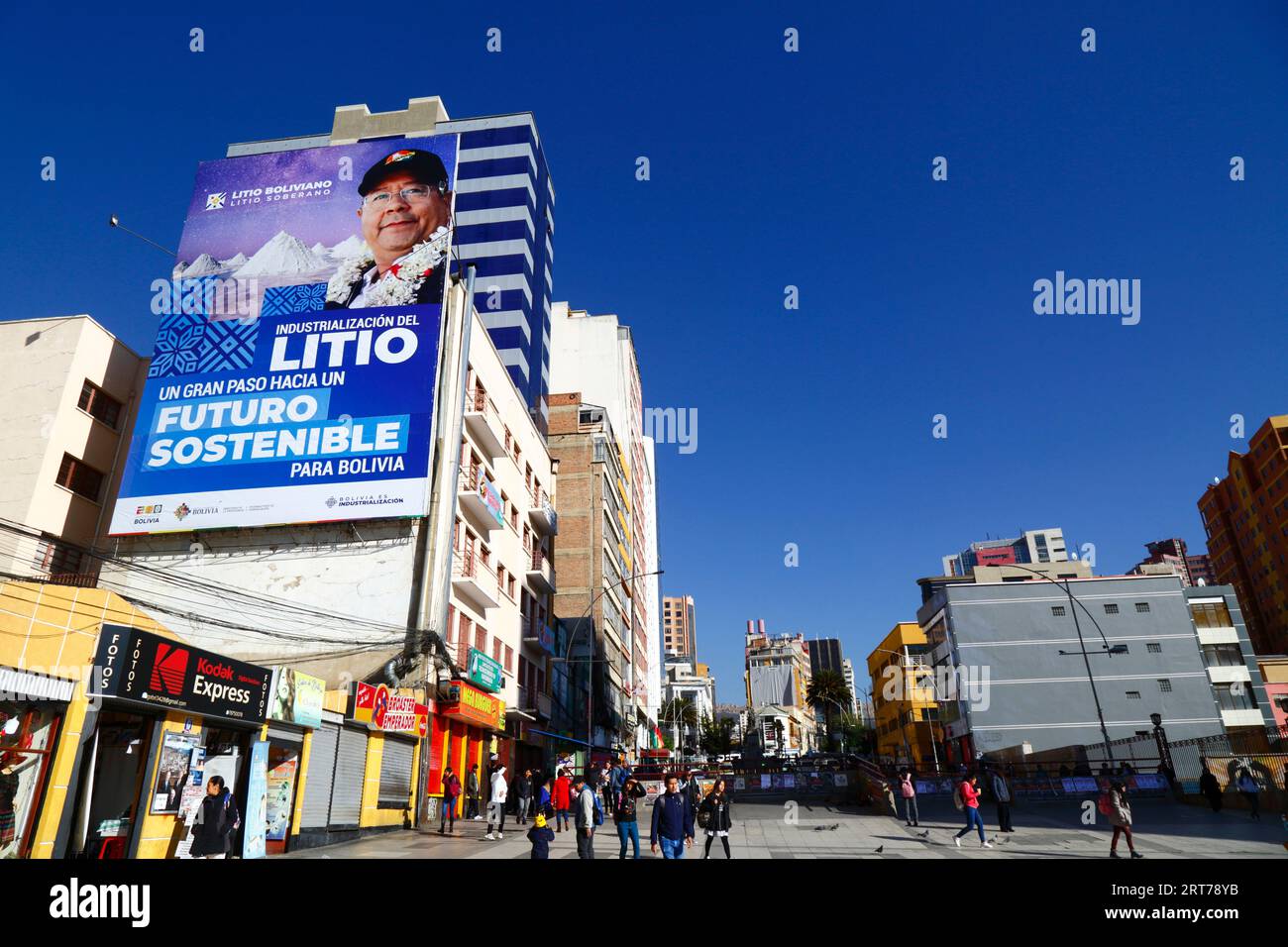 La Paz, BOLIVIA; September 11th 2023: A hoarding with Bolivian