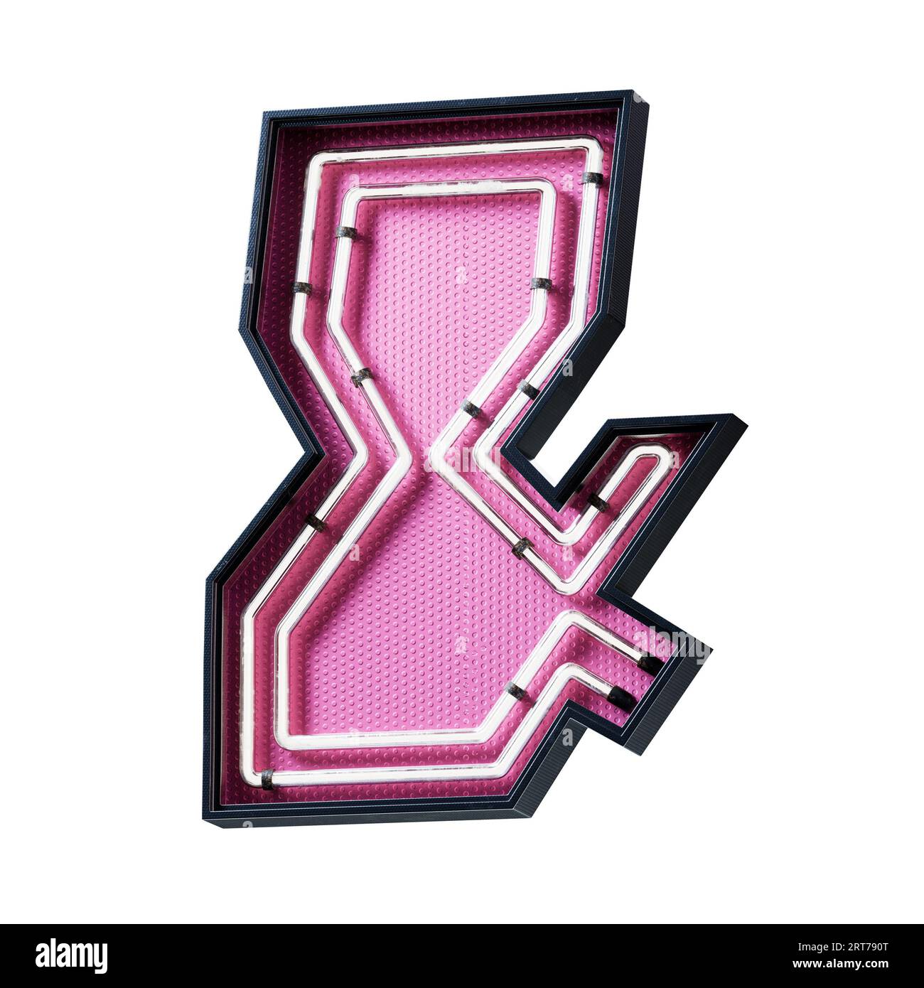 3D illustration of White Neon light sign font . Neon tube sign font White glow effect in Black