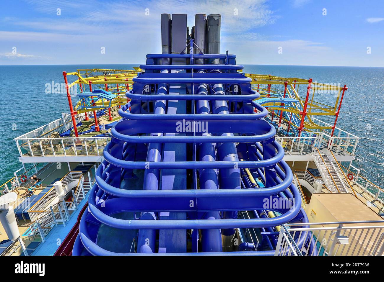 Close up of giant cruise ship Norwegian Breakaway funnel pipes Close up of giant cruise ship Norwegian Breakaway funnel pipes