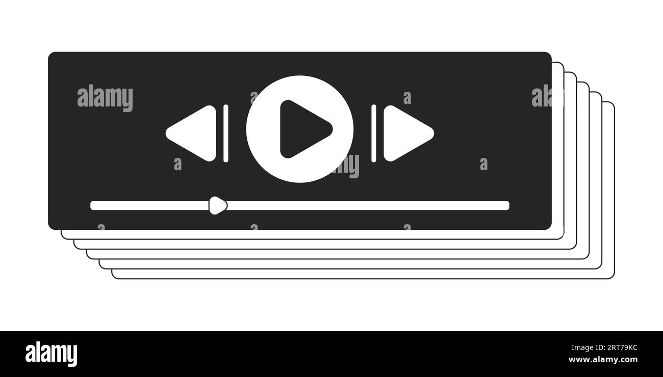 Retro 90s audio playback flat monochrome isolated vector object Stock Vector