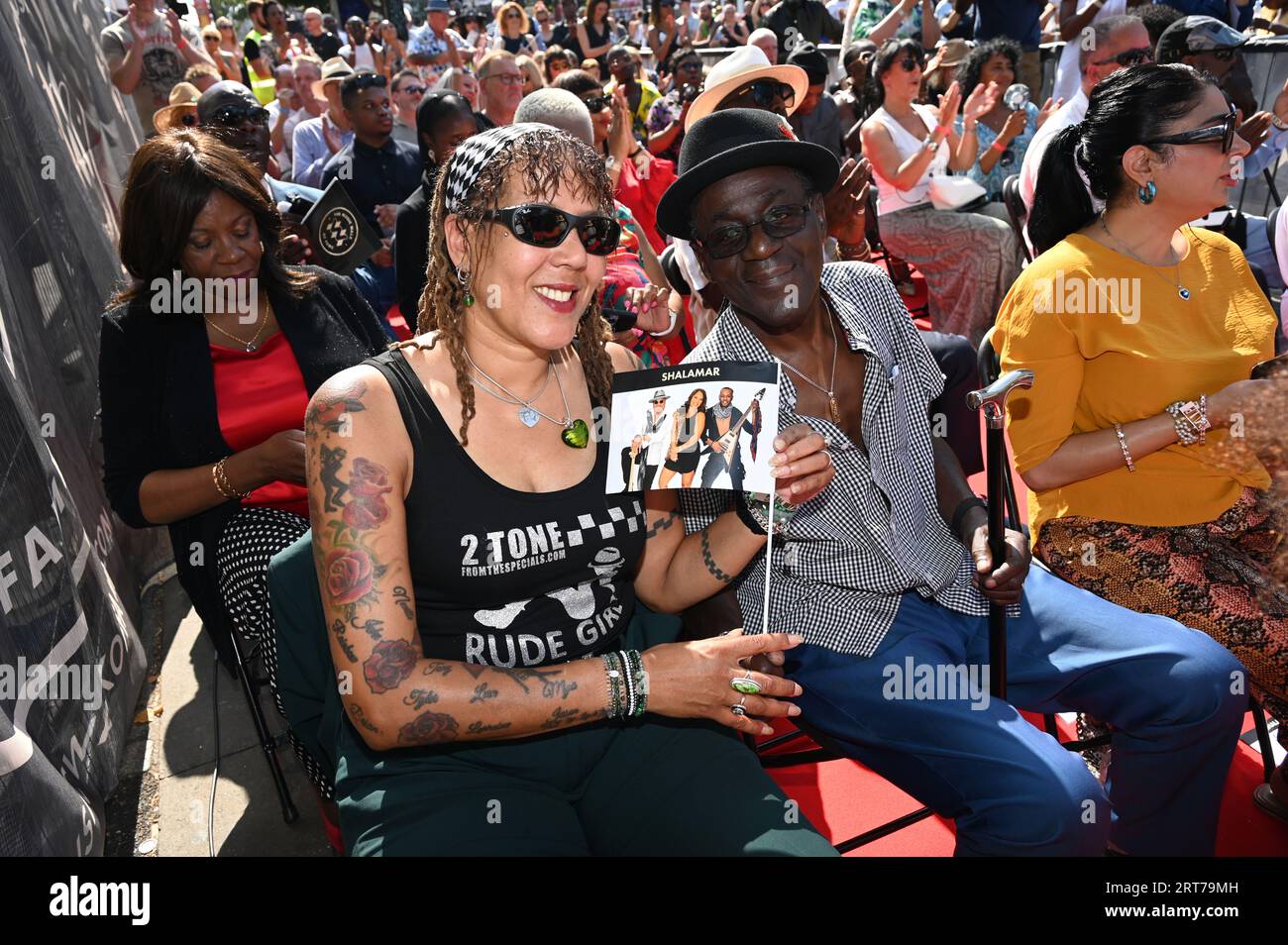 Camden Town, London, UK. 9th Sep, 2023. Neville Staple and his wife attends the Shalamar, The Music Walk of Fame - Camden Music Festival, London, UK. Credit: See Li/Picture Capital/Alamy Live News Stock Photo