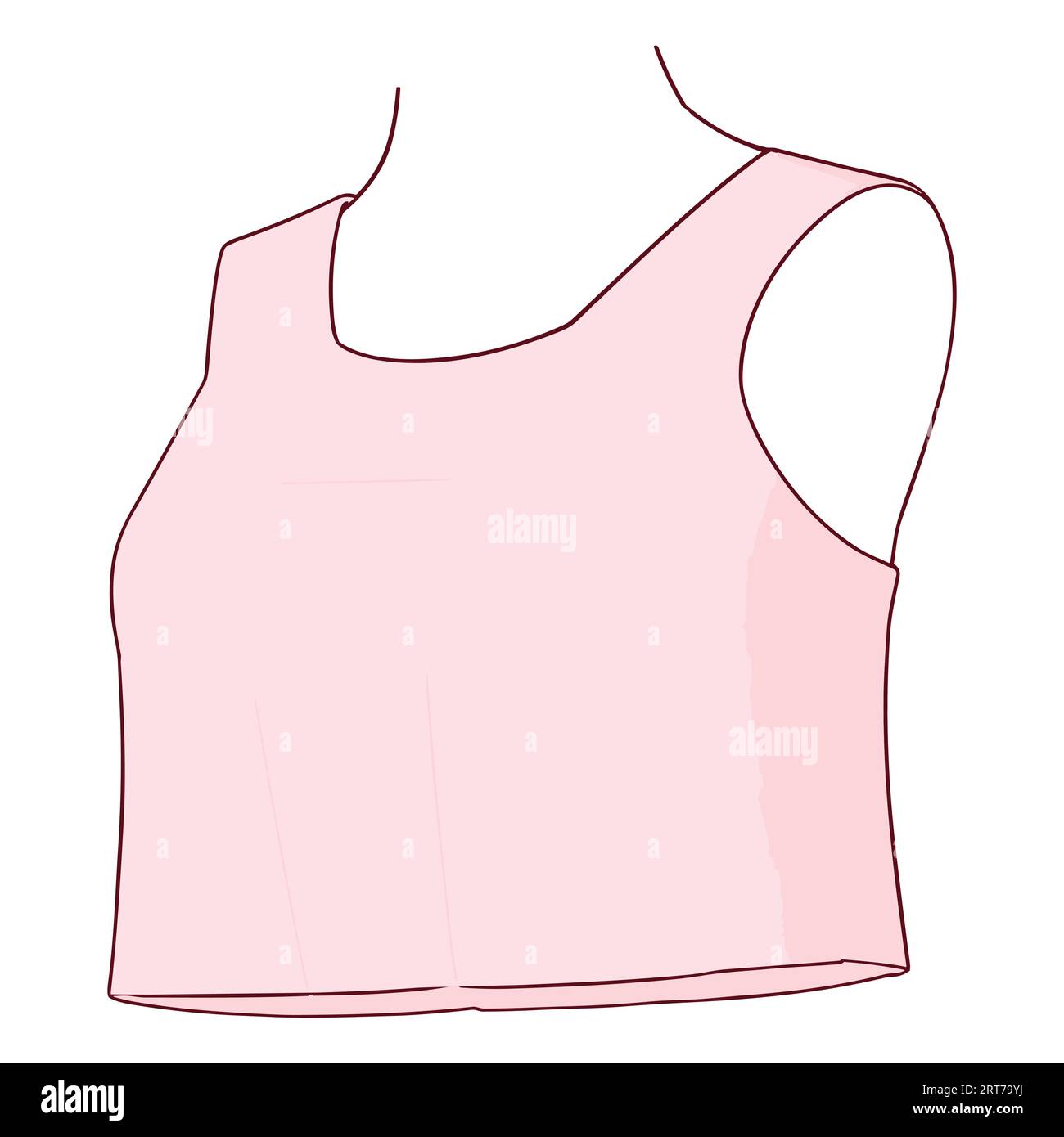 Colorful silhouette of female tank top without sleeves vector