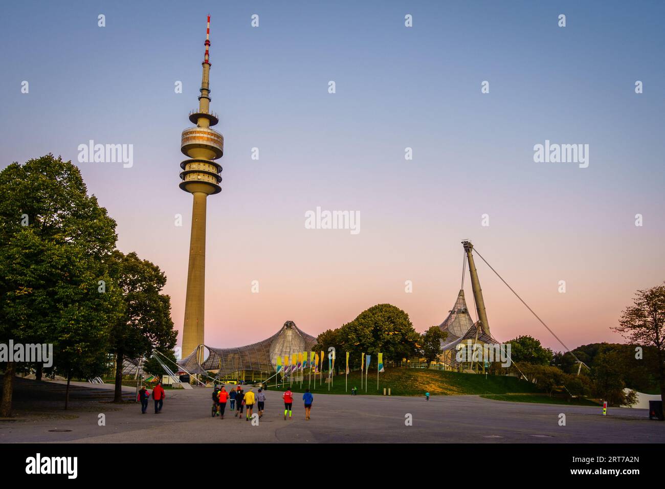 Munich, Germany, September 29, 2015: Olympic Park Munich - a sports and leisure complex which was built for the 1972 Summer Olympics. Stock Photo