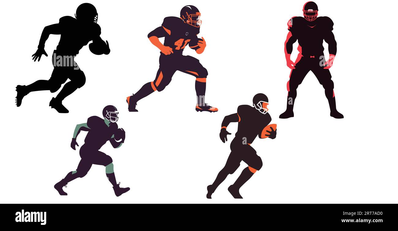 American football player. Quarterback isolated white background Stock Vector