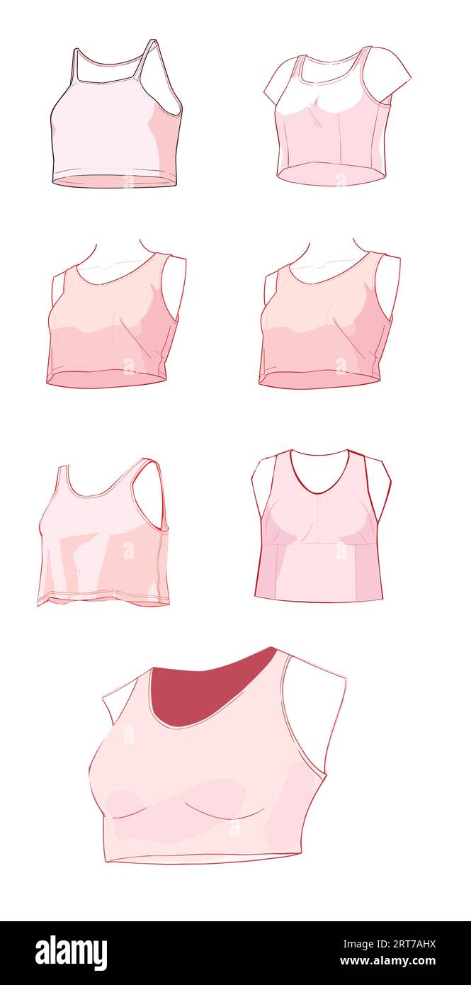 Colorful silhouette of female tank top without sleeves vector