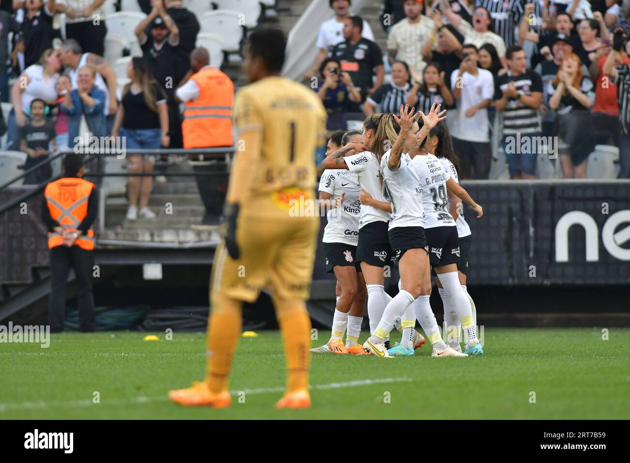 SAO PAULO, BRAZIL - SEPTEMBER 10: Jheniffer of Corinthians celebrates after scoring a goal during a match between Corinthians and Ferroviaria as part of final of Brazilian League Serie A at Neo Química Arena on September 10, 2023 in São Paulo, Brazil. (Photo by Leandro Bernardes/PxImages/Sipa USA) Credit: Sipa USA/Alamy Live News Stock Photo