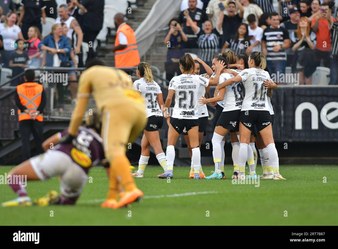SAO PAULO, BRAZIL - SEPTEMBER 10: Jheniffer of Corinthians celebrates after scoring a goal during a match between Corinthians and Ferroviaria as part of final of Brazilian League Serie A at Neo Química Arena on September 10, 2023 in São Paulo, Brazil. (Photo by Leandro Bernardes/PxImages/Sipa USA) Credit: Sipa USA/Alamy Live News Stock Photo