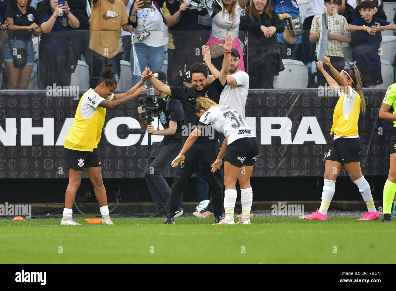 SAO PAULO, BRAZIL - SEPTEMBER 10: Tamires of Corinthians celebrates after scoring a goal during a match between Corinthians and Ferroviaria as part of final of Brazilian League Serie A at Neo Química Arena on September 10, 2023 in São Paulo, Brazil. (Photo by Leandro Bernardes/PxImages/Sipa USA) Credit: Sipa USA/Alamy Live News Stock Photo