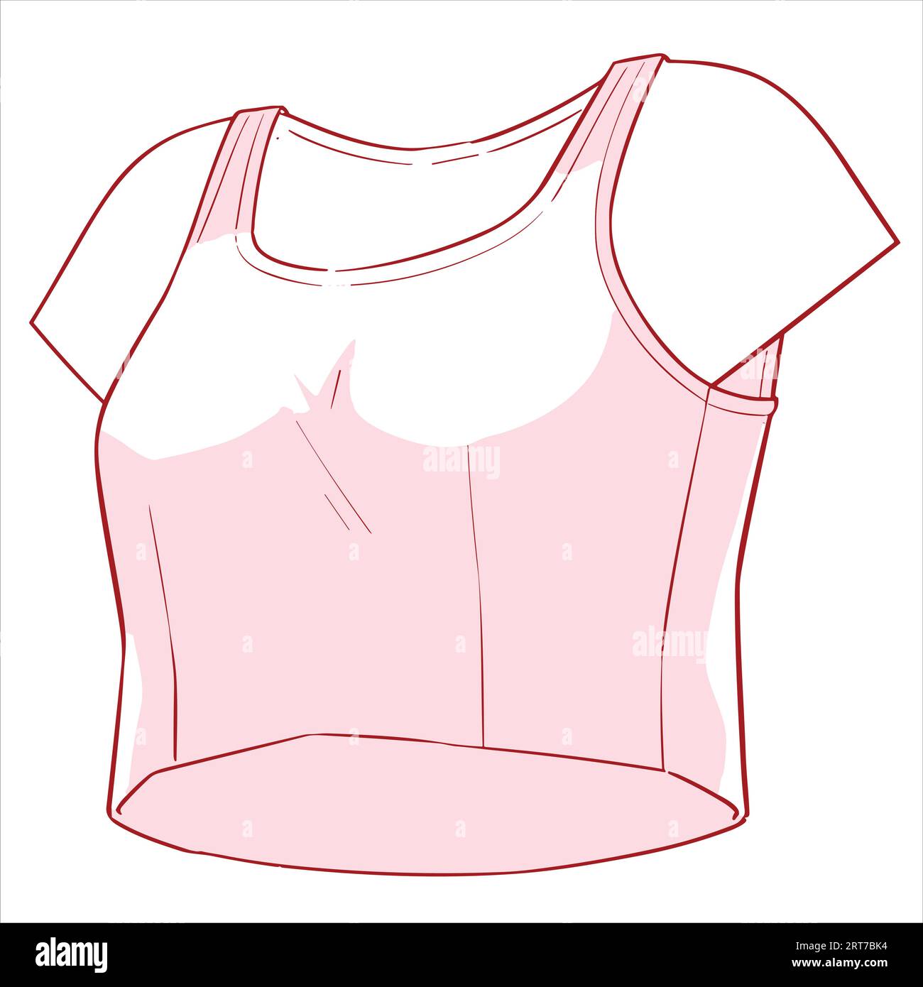 Colorful silhouette of female tank top without sleeves vector