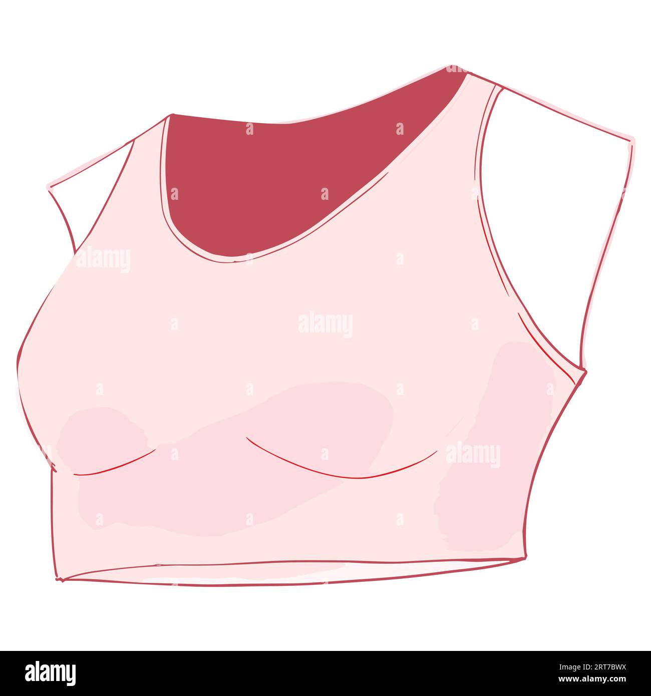 Colorful silhouette of female tank top without sleeves vector