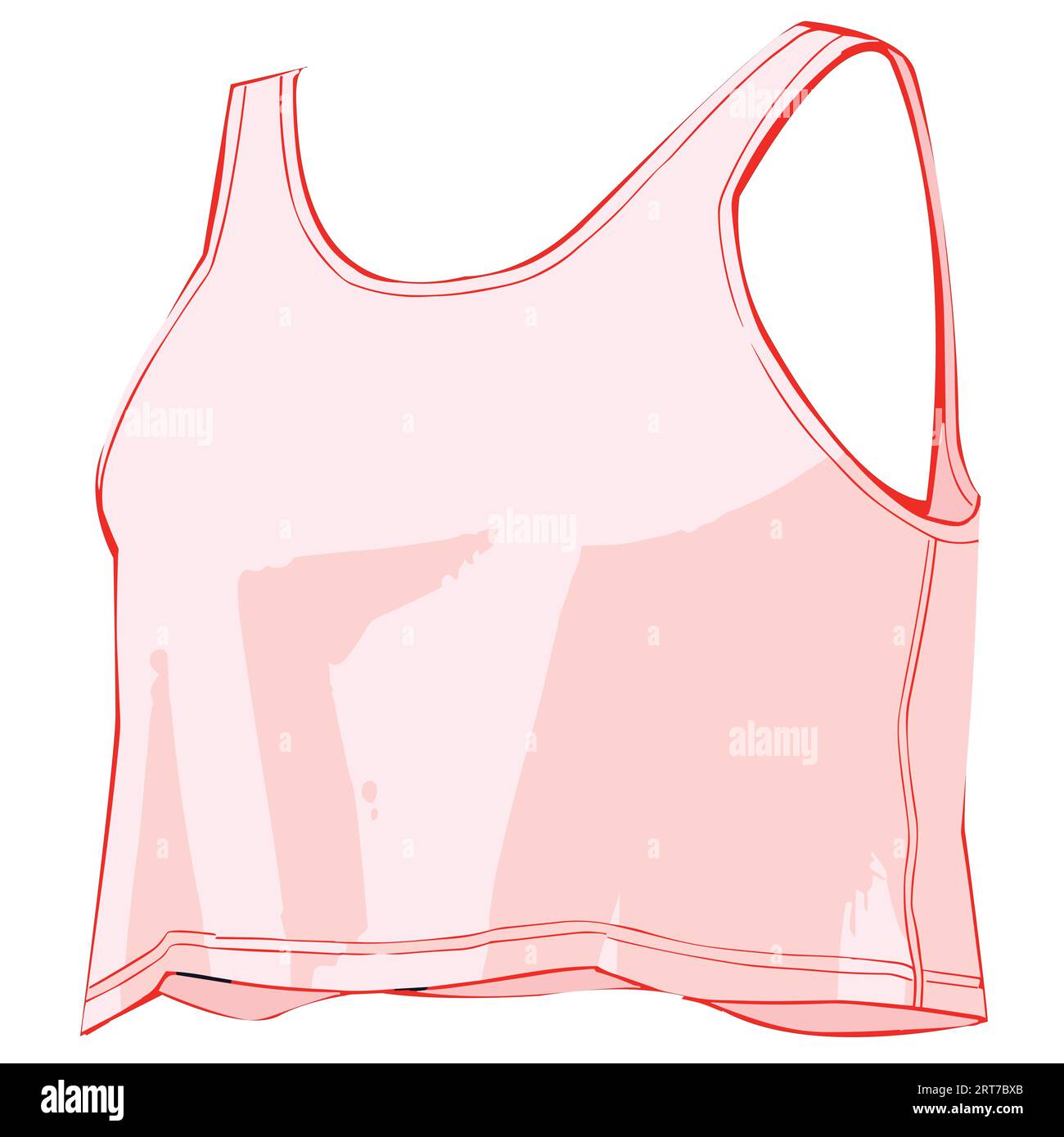 Colorful silhouette of female tank top without sleeves vector