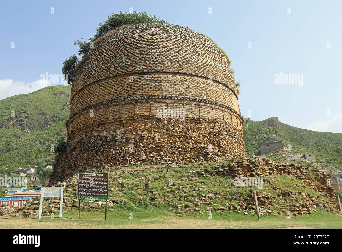 Historic Buddhist Shingardar Stupa in the Swat Valley of Pakistan Stock Photo