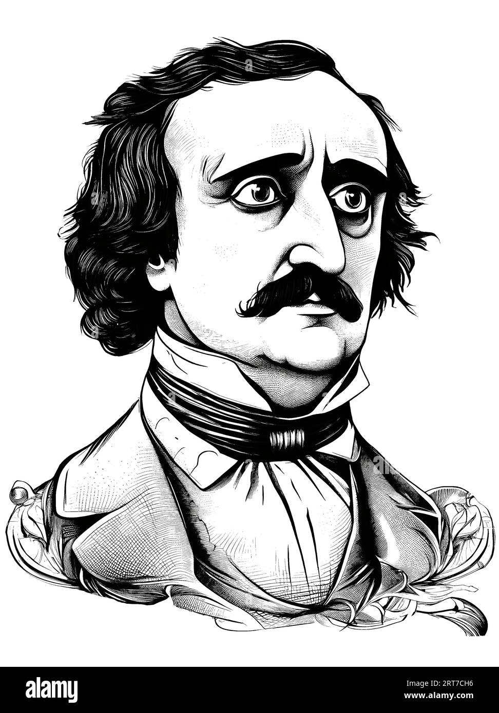 Portrait Edgar Allan Poe (1809–1849) Stock Vector