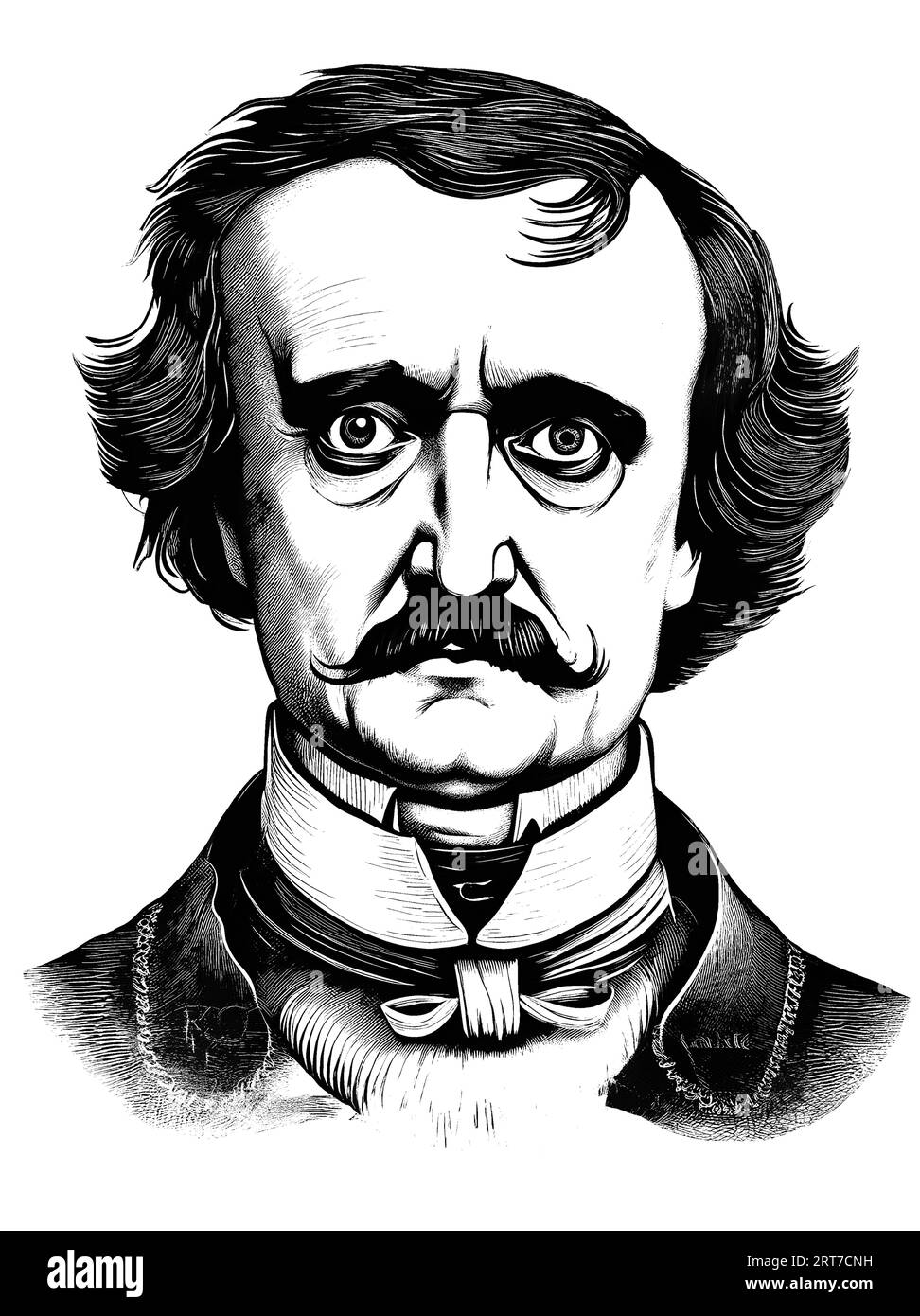 Edgar Allan Poe, American short-story writer, poet Stock Vector