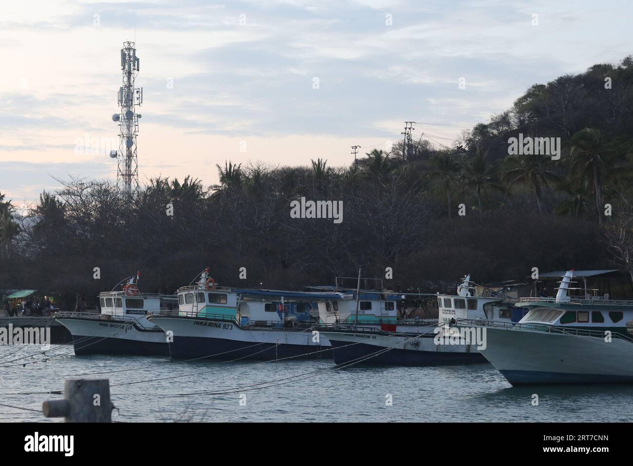 Fishing boats docked in the harbor Stock Photo - Alamy
