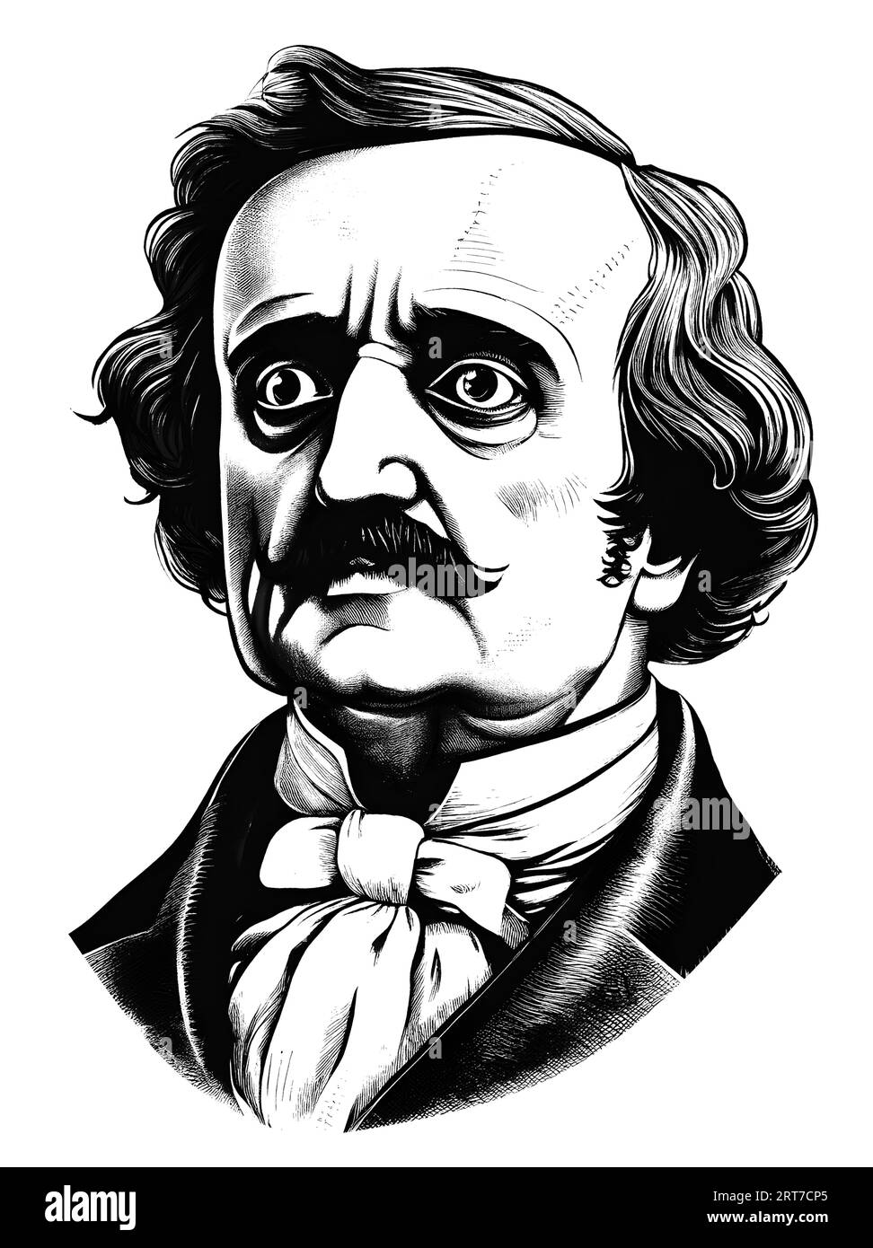 Edgar Allan Poe was an American writer, poet, author Stock Vector