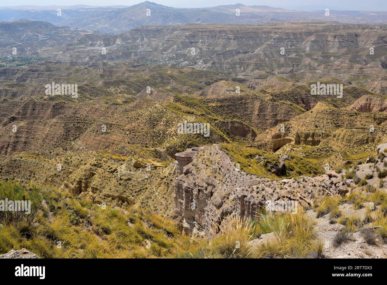 Badlands in Gorafe Desert, Granada province, Andalusia, Spain. Stock Photo
