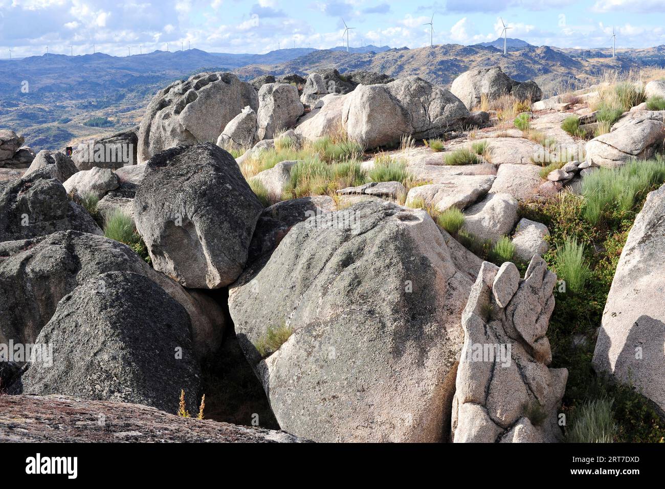 Spheroidal weathering in a granite relief in Portugal Stock Photo Alamy