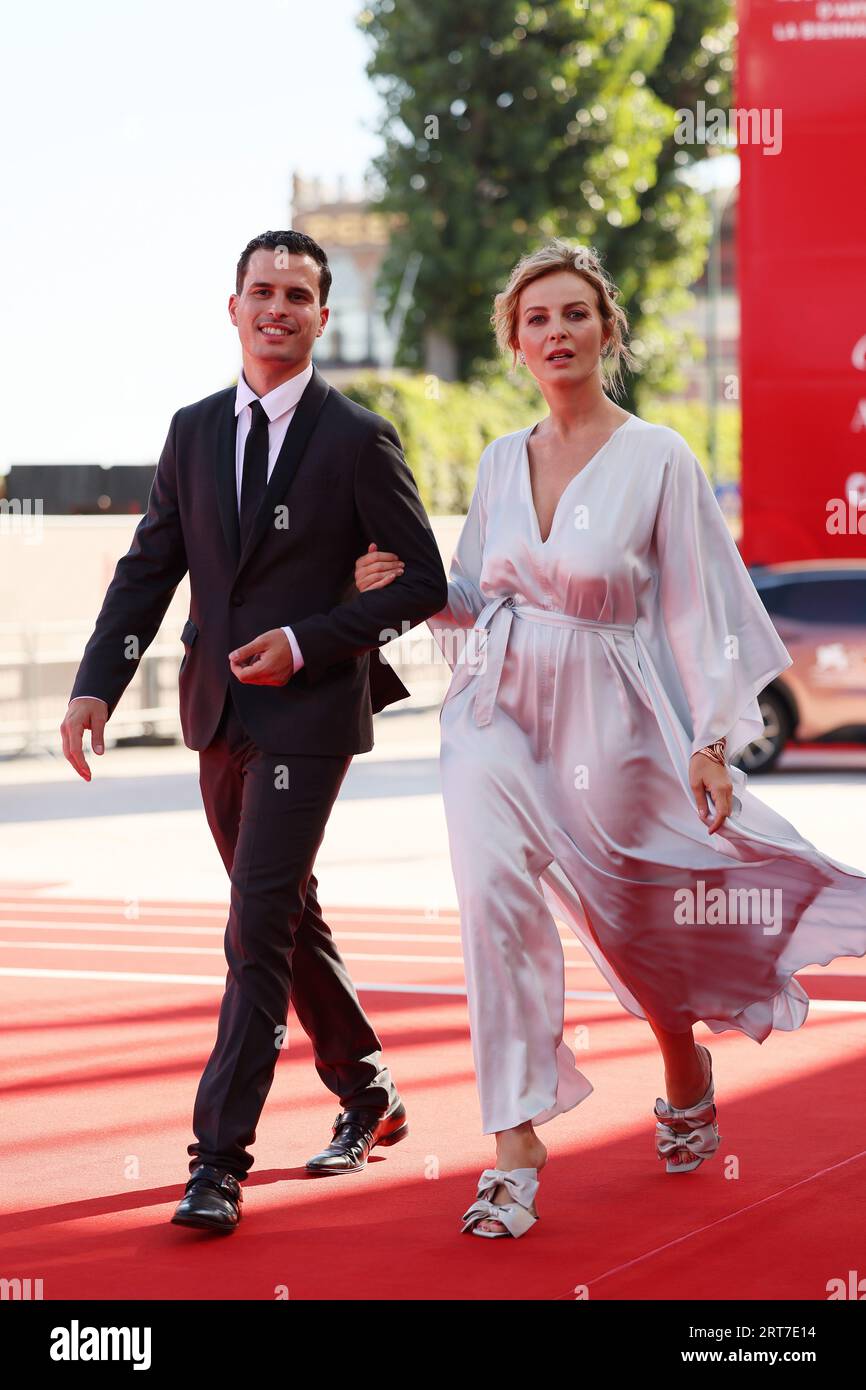 VENICE, ITALY - SEPTEMBER 06: Brenno Placido and Violante Placido attend a red carpet for the movie 'Io Capitano' at the 80th Venice International Film Festival on September 06, 2023 in Venice, Italy. (Photo by Mark Cape/Insidefoto) Stock Photo