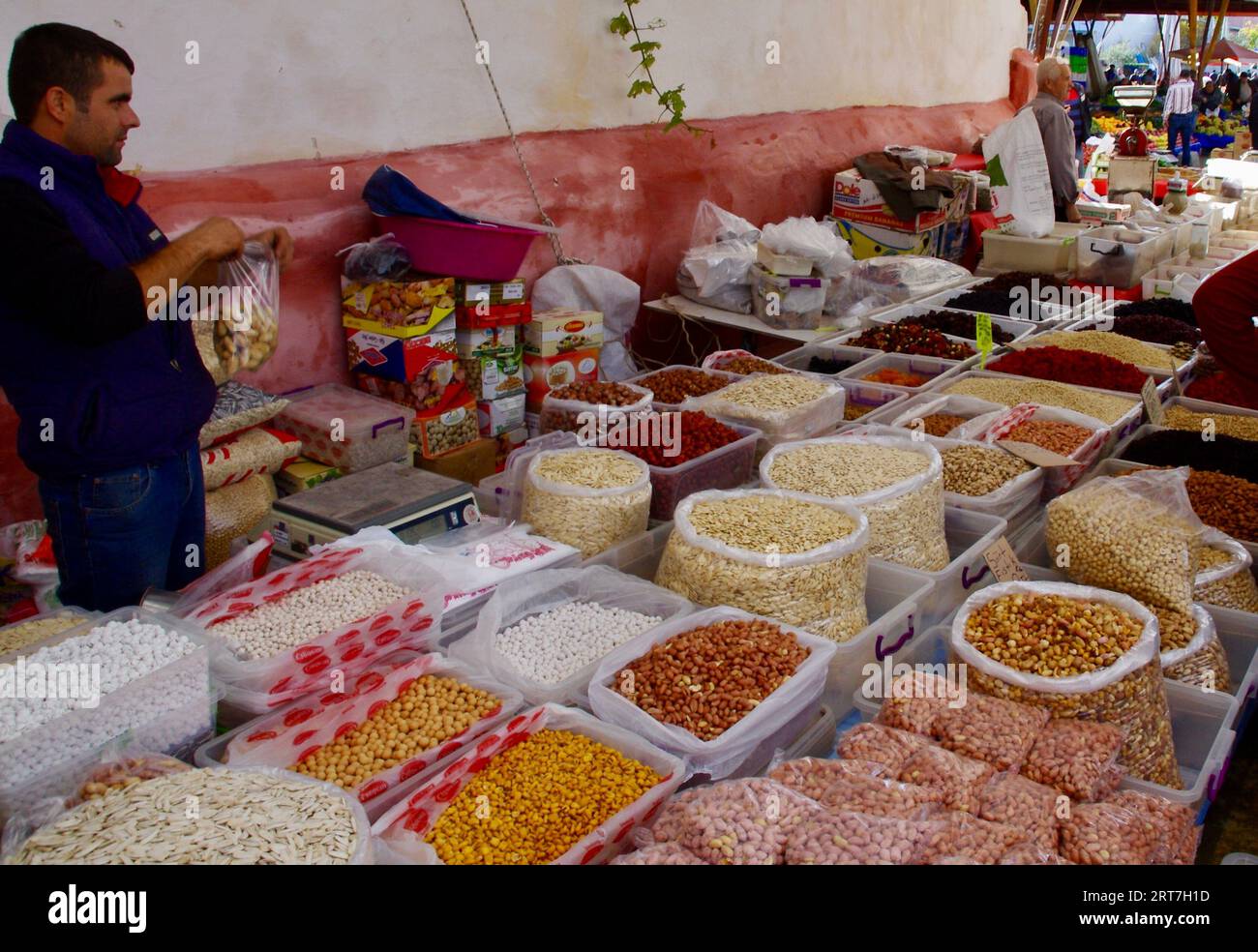 Dried Fruit and Nuts for sale in a Turkish Market. Ayvalık, Balıkesir