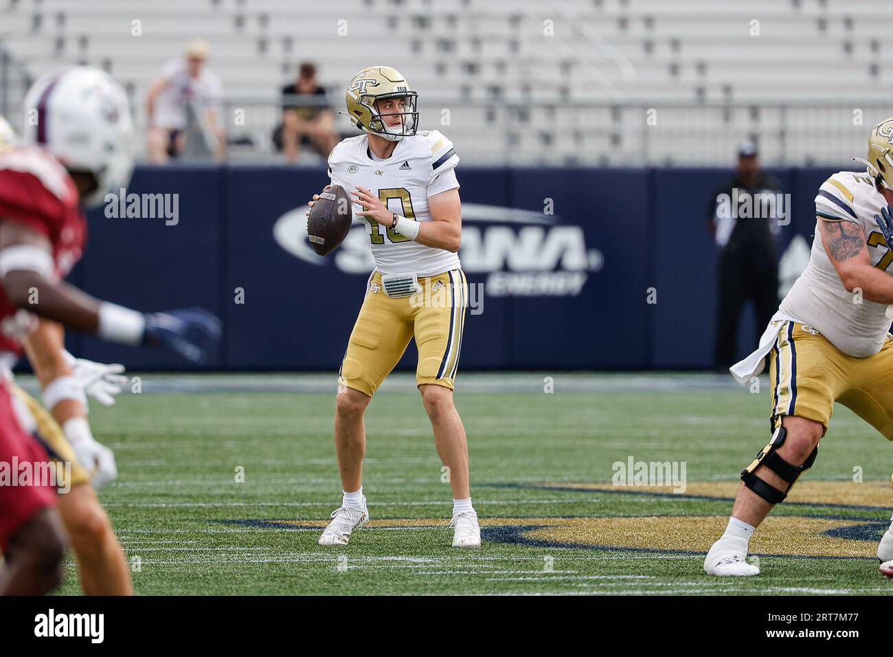 September 9, 2023: Georgia Tech's Haynes King (10) looks for a