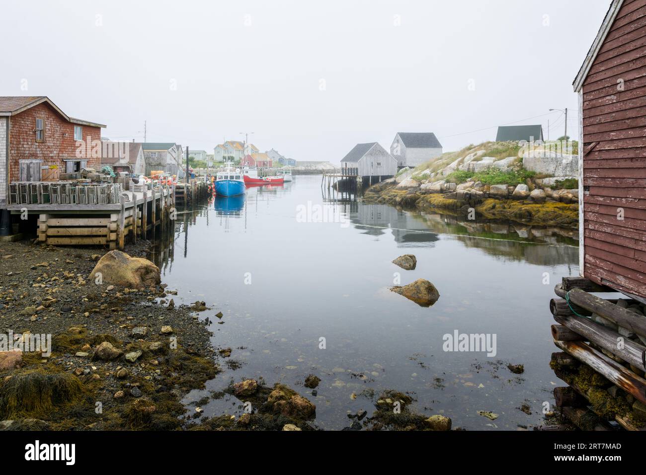 Peggy's Cove, Canada August 13, 2015Peggy's Cove village in Nova ScotiaCanada during a foggy
