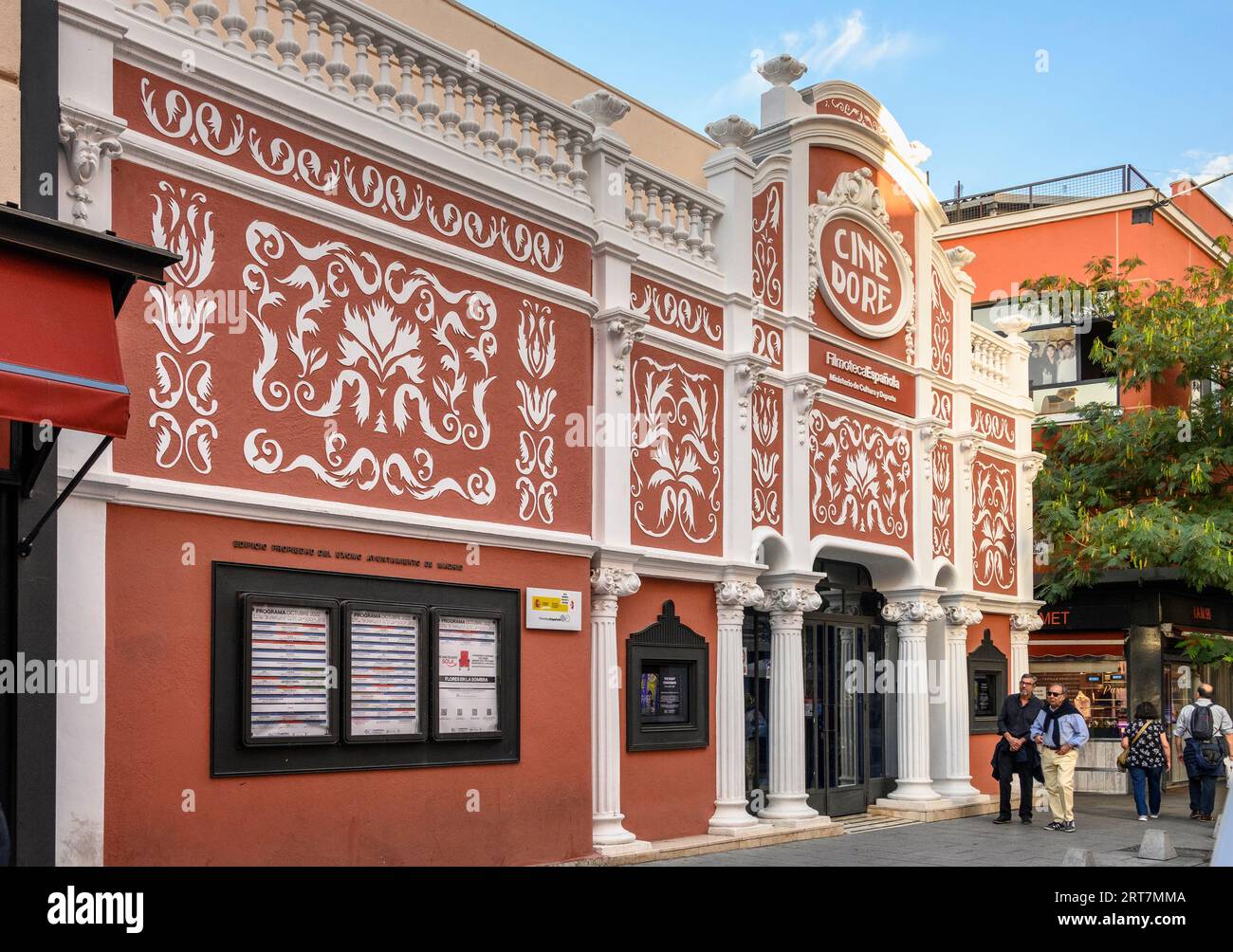 The Filmoteca Espanola, originally commissioned in 1912 as a cultural hall and later converted in 1922 to the Cine Dore, Madrid's oldest cinema  Lavap Stock Photo